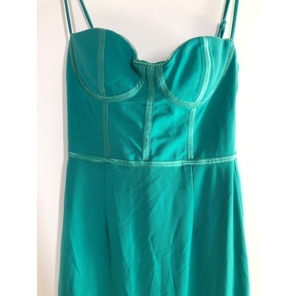 Katie May Loren Dress Spaghetti Strap Corset Mermaid Midi Teal Green Size Medium - Picture 7 of 11